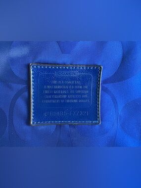 Y2K Coach blue zip cosmetic pouch